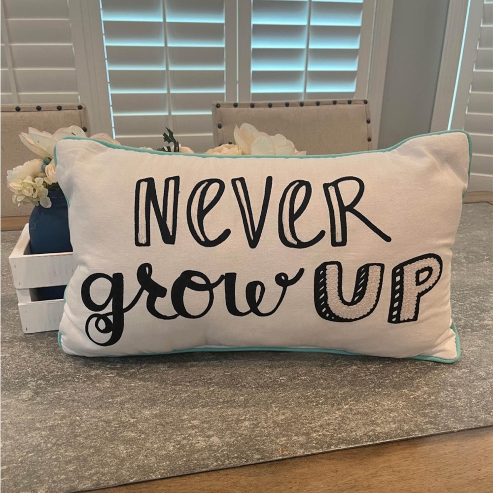 Pillowfort “Never Grow Up” Devorative Pillow
